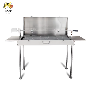 TIGERGOODS <span class=keywords><strong>Parrilla</strong></span> de Carbón de Acero Inoxidable con Tapa, Estilo Hibachi, para Brochetas y Barbacoa - Product Image 1