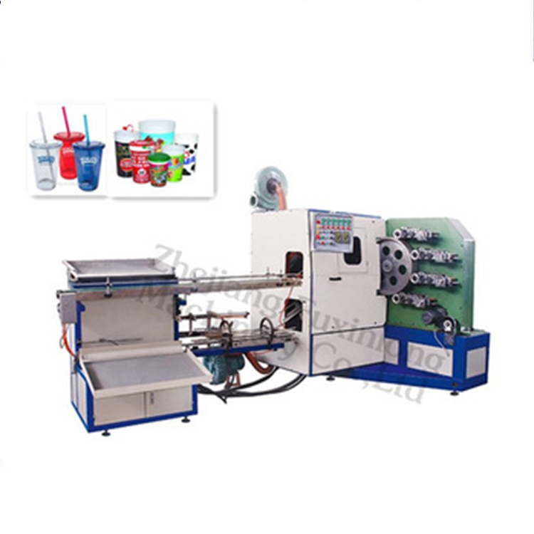 Four color curved surface offset printer plastic cups screen printing machine