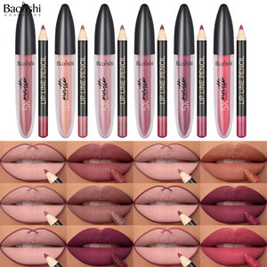 <span class=keywords><strong>BAOLISHI</strong></span> Venta de fábrica 2 en 1 Copa antiadherente Lápiz labial Delineador de labios Impermeable y sin decoloración Brillo de labios mate Juego de lápiz labial mate - Product Image 3