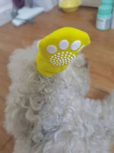Chaussettes antidérapantes pour chien motif renne, protection tissée pour pattes, chaussures d'intérieur tricotées pour animaux de compagnie, tenue de Noël pour animaux - Product Image 4