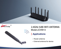 Antena de Goma WiFi Wlan de Doble Banda 2.4G 5.8G para Automóvil JCW913, Conector SMA Macho