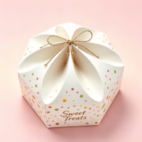Boîte à dessert personnalisée avec séparateurs et insert pour sauce, boîte cadeau semi-ronde pour boulangerie, en-cas, pâtisserie, boîte en papier pyramidale