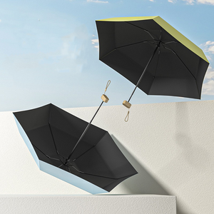 Venta al por mayor 19 "Mini UV impreso paraguas de doble uso lluvia y sol 6 huesos plano 5 pliegues bolsillo regalo para mujeres Control Manual adultos - Product Image 2