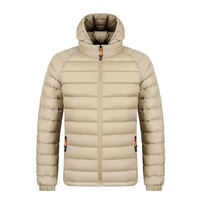 Veste de voyage légère et pliable pour homme, avec capuche amovible et col montant, matelassée, isolante, pour l'extérieur, OEM ODM