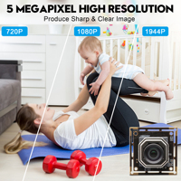 Modul Kamera USB ELP 5MP 30FPS Auto Focus Lightburn IMX335 Modul Webcam CMOS Warna Dengan Lensa Tanpa Distorsi untuk Raspberry PI PC