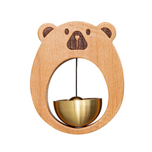 Campanas de Viento DZ Bear, Campana de Puerta de Madera, Campana de Cobre Puro, Diseño Minimalista, Fácil Instalación, Decoración para Entrada del Hogar - Product Image 5