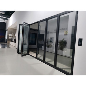 Konut balkon su geçirmez alüminyum cam katlanır kapı fabrika özel iki kat kapı ve pencereler - Product Image 1