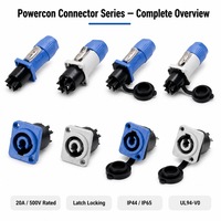 Connecteur Powercon Extérieur/Intérieur Mâle/Femelle, Résistant aux Flammes UL94-V0, Résistant aux UV, Étanche