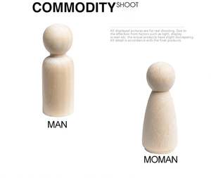 Fait à la main 43mm en bois Peg poupées blanc décor à la maison œuvre Doodles enfant jouet perles - Product Image 2