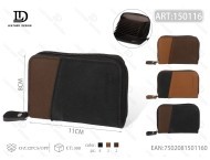 Portacarte a Fisarmonica da Uomo 7 Pollici in Microfibra Pelle Sintetica con Chiusura a Cerniera Spessore 35 mm - Product Image 1