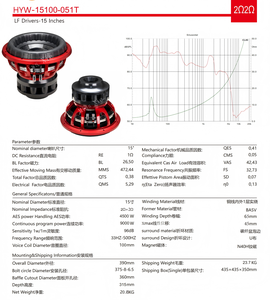 Subwoofer de haute performance 15 pouces 96 dB 4500 W RMS avec bobine en cuivre de 4 pouces et aimant néodyme pour audiophiles, compétitions automobiles SPL, nouveau produit OEM - Product Image 3