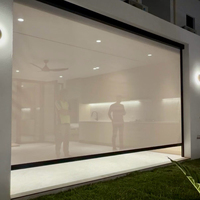 Stores enrouleurs motorisés coupe-vent pour extérieur, stores à fermeture éclair pour piscine et terrasse avec télécommande et minuterie