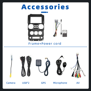 9 inch 2 + 32GB Android 13 autoradio cho Jeep Wrangler Rubicon 2008-2010 Carplay Auto Car Stereo Video IPS màn hình cảm ứng Máy nghe nhạc - Product Image 4