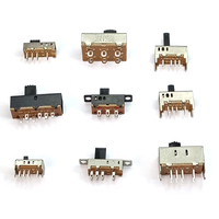 Interrupteur à glissière SS12F17G8 à 3 broches, interrupteur à bascule vertical à une rangée, poignée DPDT, IP67, acier inoxydable, nylon, hauteur 2-8 mm