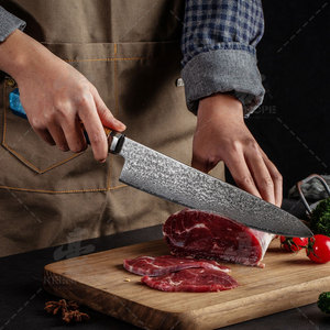 KEENHOPE Juego de <span class=keywords><strong>Cuchillos</strong></span> de <span class=keywords><strong>Cocina</strong></span> <span class=keywords><strong>Profesionales</strong></span> Japoneses de 9 Piezas, Acero de Damasco, Núcleo VG10, Mango Octagonal de Madera de Arce - Product Image 6