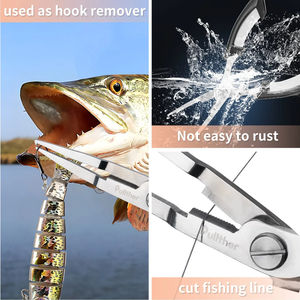 Pince de pêche professionnelle 16cm pour coupe de ligne et ouverture d'anneau fendu outil de pêche multifonction en acier inoxydable - Product Image 6