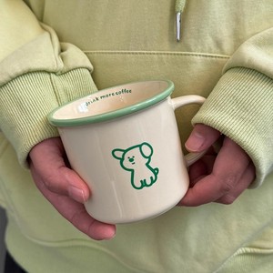 Vintage Enamel Style <b>Ceramic</b> Mug Personalized Coffee <b>Cup</b> Customized Mug with logo - Product Image 3