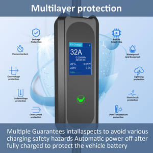 Nuevo Cargador Portátil para Vehículos Eléctricos Tipo 2 de 11 kW con Estándar Europeo, Adaptador de Enchufe CEE Rojo SK, Cable de 5 m, Ajuste de Corriente de 8 Niveles, Carga Programada - Product Image 2
