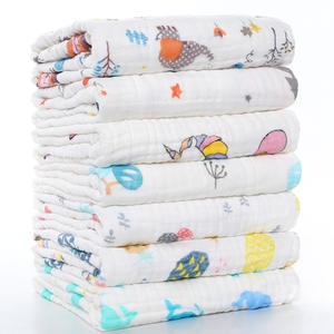 Couverture de bébé en mousseline de coton à six couches, couverture d'emmaillotage, couverture de bébé, serviette à cracher pour nouveau-né, couverture imprimée de dessins animés - Product Image 1