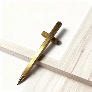 Custom Handcrafted <b>Brushed</b> High-grade Brass Ballpoint Pen with Custom Logo Hexagonal Design Scale Blue/Black Ink-for Gifting - Product Image 2