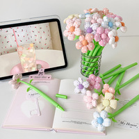 Stylo gel en tissu à motif floral de dessin animé pour étudiants, idéal comme cadeau de vacances