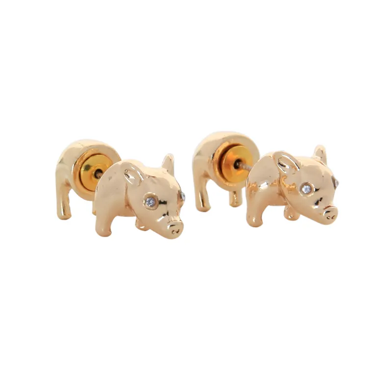 3D Rendering Jewellery Shop Design Jewelry Cute Zodiac Animal Pig Stud Earrings