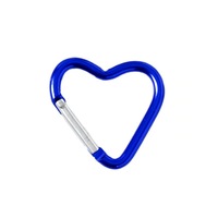Vente en gros de porte-clés mousqueton en forme de coeur boucle de suspension en alliage d'aluminium fermoir à mousqueton à ressort bricolage sac à dos porte-clés artisanat