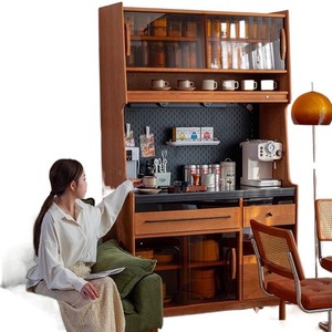 Japanese Style Solid Wood Sideboard <b>Storage</b> Cabinet With <b>Drawer</b> And Shelf <b>For</b> Living Room Kitchen Tea Bar - Product Image 5