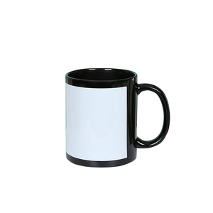 11oz cốc màu đen với bản vá màu trắng cho thăng hoa đầy đủ màu sắc thăng hoa Mug gốm - Product Image 4