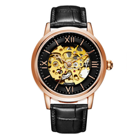 Montre de marque de luxe à mouvement automatique, bracelet en cuir étanche 10atm, montres automatiques Design squelette, montre pour hommes original