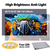 Layar Proyeksi Anti Cahaya ALR SLJ 16/9 120/100/60 Inch Kain Reflektif Home Theater 4K LED TV Layar Proyeksi Rumah