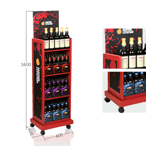 Estante de exhibición de piso de metal portátil antioxidante ligero Premium personalizable superficie barnizada plegable extraíble licor moderno - Product Image 3