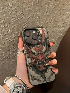 เคสโทรศัพท์ลาย<span class=keywords><strong>หน้ากาก</strong></span>ฮันย่าญี่ปุ่น วัสดุ TPU สีเงิน IMD เหมาะสำหรับ iPhone 17, 16, 15, 14 Plus, <span class=keywords><strong>13</strong></span>, 12, 11 Pro Max - Product Image 2