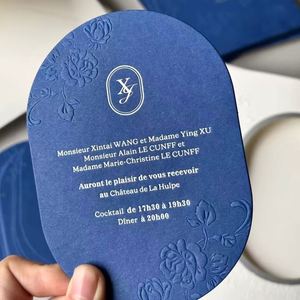 Invitaciones de Boda con Corte Troquelado, Juego de Invitaciones de Boda con Relieve Personalizado, Venta al por Mayor, Envío Rápido - Product Image 3