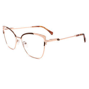 Gafas Ópticas de Metal de Lujo para Dama, al por Mayor, con Lentes Graduadas, Acetato Laminado - Product Image 3