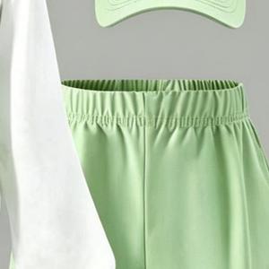 Set di Abbigliamento per Ragazze Adolescenti: <span class=keywords><strong>Felpa</strong></span> con Stampa Numerica e Pantaloni Cargo Verdi, Outfit Trendy per Bambini su Misura - Product Image 3