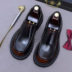 Chaussures en cuir pour hommes de luxe haut de gamme, nouvelle collection, très tendance, brillantes, à bout carré, à lacets, légères, respirantes, antidérapantes, pour le bureau, la carrière et les soirées - Product Image 2