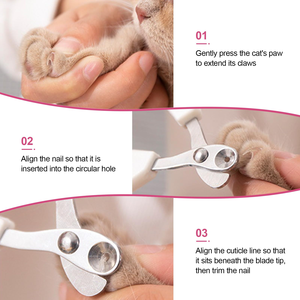 Cortauñas portátil de acero inoxidable con orificios redondos y mango antideslizante para gatos y perros pequeños - Product Image 5