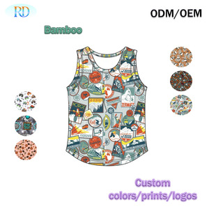 Débardeur en bambou Ruidian pour garçons, col en U, ourlet incurvé, <span class=keywords><strong>gilet</strong></span> sans manches extensible pour tout-petits, débardeur décontracté d'été pour enfants - Product Image 6