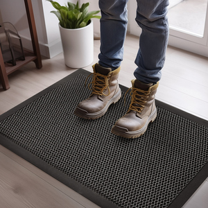 <span class=keywords><strong>Tapis</strong></span> d'entrée extérieur commercial robuste en <span class=keywords><strong>caoutchouc</strong></span> moderne et durable <span class=keywords><strong>pour</strong></span> chaussures boueuses, avec support antidérapant - Product Image 1