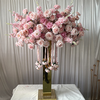 Centre de table luxueux IFG en soie classique avec grande fleur artificielle rose pour la décoration de table de mariage