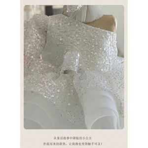 Eén schouder pailletten glanzende lange mouwen haute couture kinderkleding zomer meisjes bruiloft baljurk verjaardag feestjurken - Product Image 4