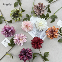 QYYN-1863 Fleur artificielle de dahlia à branche unique, personnalisée, vente en gros d'usine, haute qualité, pour décoration