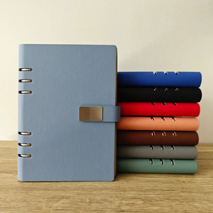 Carnet à couverture <span class=keywords><strong>rigide</strong></span> A5 A6 avec sangle en cuir, agenda de direction, matériau PU de luxe, carnet à grille - Product Image 5