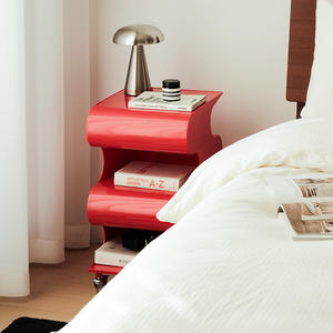 Table de chevet moderne INS pour chambre à coucher, table d'appoint de canapé style célébrité internet, <span class=keywords><strong>petit</strong></span> chariot vintage, style crème, <span class=keywords><strong>meuble</strong></span> de maison mobile - Product Image 3