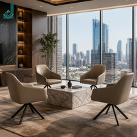 Fauteuil de bureau de luxe en cuir rembourré, fauteuil lounge individuel pour salle d'attente commerciale, zone de réception, hôtel