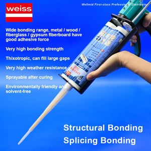 Adhésif polyuréthane PUR bicomposant Weiss sans solvant blanc 600 ml pour le travail, l'emballage, le collage du métal, du PVC rigide, du plâtre et des fibres - Product Image 6