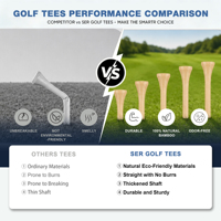 Tees de golf en bambou personnalisables, écologiques et durables, impression de logo, OEM/ODM, prix direct usine, emballage en vrac