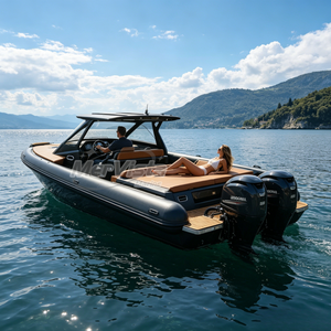 <span class=keywords><strong>Barco</strong></span> de Cabina RIB de Aluminio 5083 con Casco en V Profunda de 10.5m, con Baño y Tumbona - Product Image 1