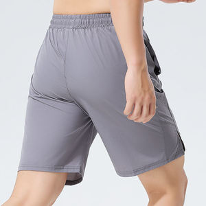 Shorts Bermuda pour homme, couleur unie, séchage rapide, avec poches, taille à cordon de serrage, style sportif, taille mi-haute - Product Image 4